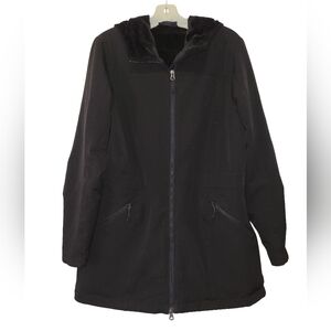 Kirkland Signature Softshell Fleece Lined Hooded Black Jacket Size XL